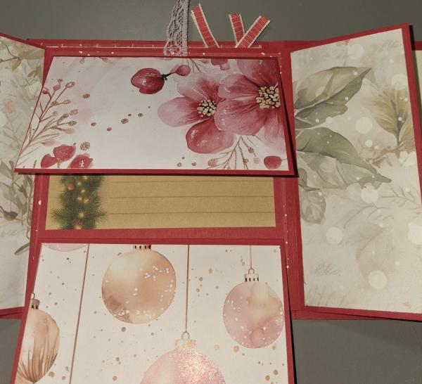 Kleines SüßesMini-Album zu Weihnachten in rot/weiß gehalten